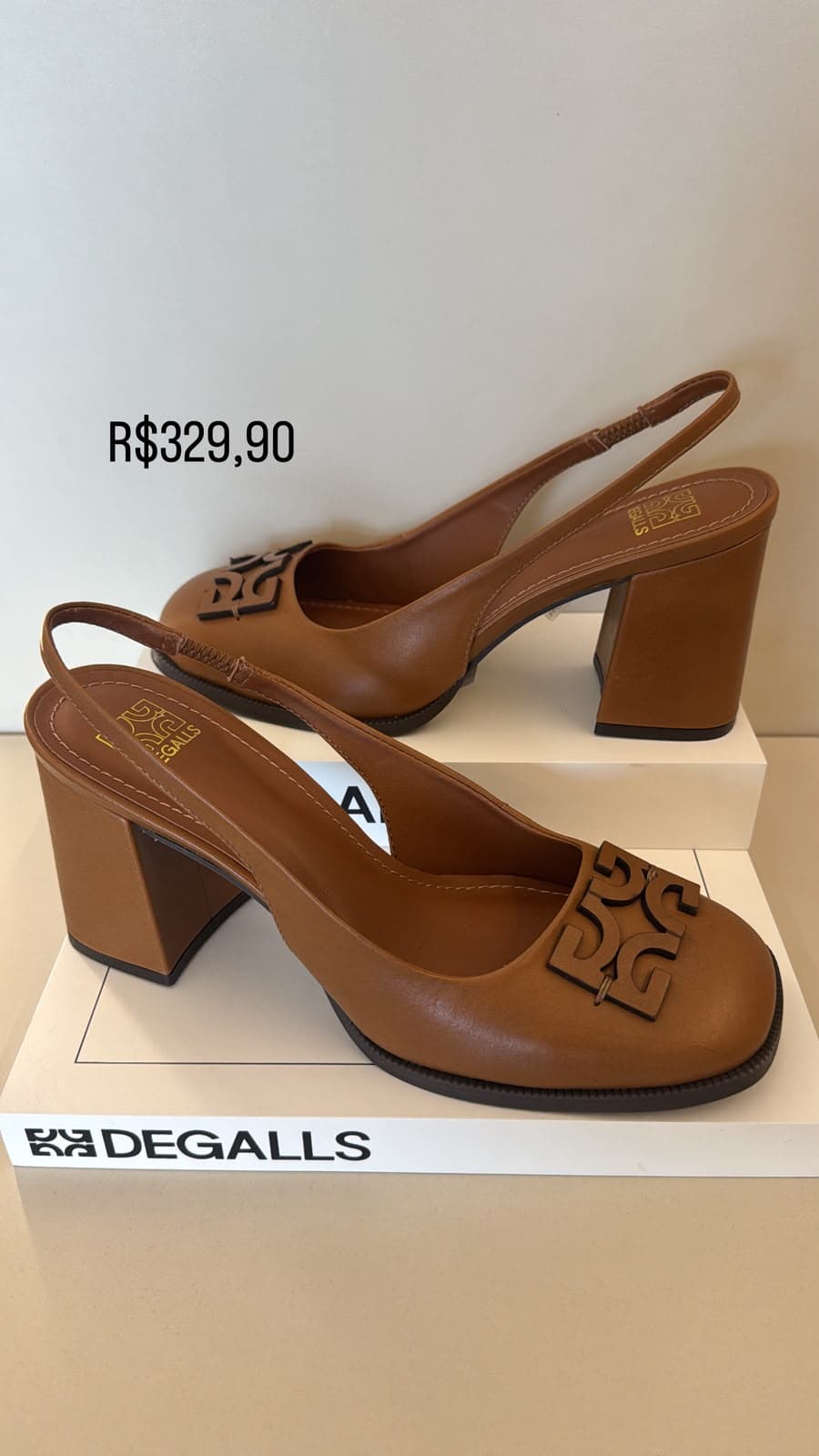 Scarpin Slingback Caramelo