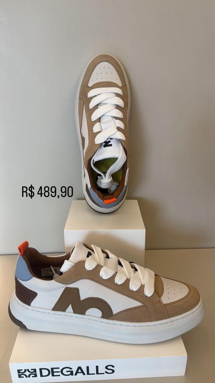 Tênis Casual SL3 Bege com Branco